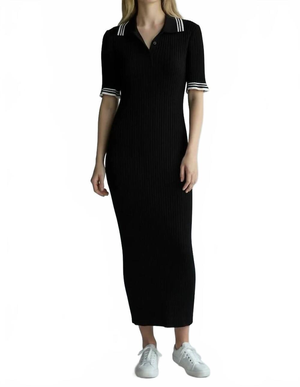 NEW ELAN short sleeve v-neck midi dress in black